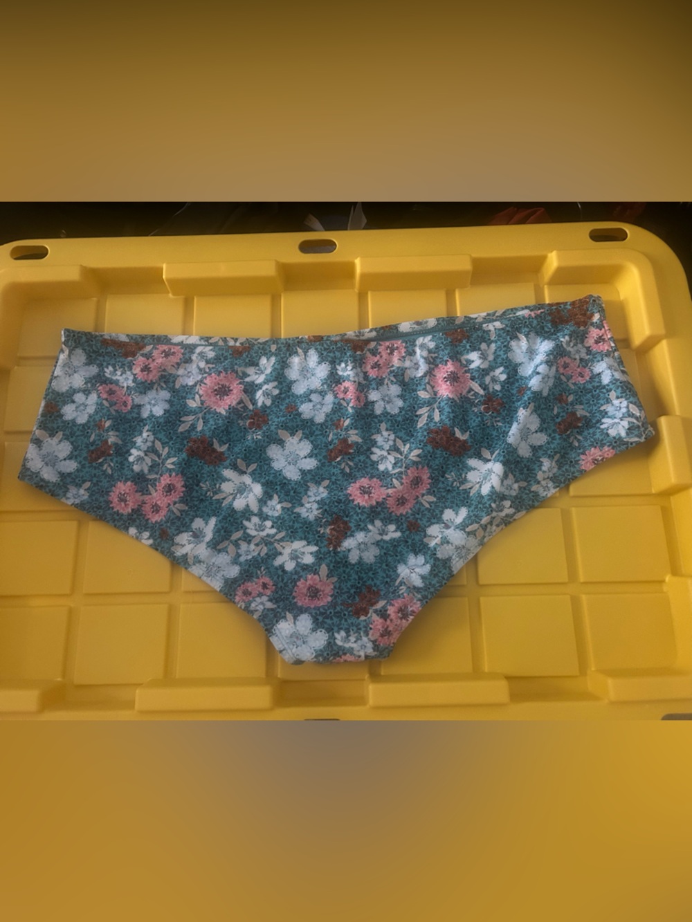 NWT- Time and Tru Teal Floral High-Waist Bikini Bottoms. Size 24/26w